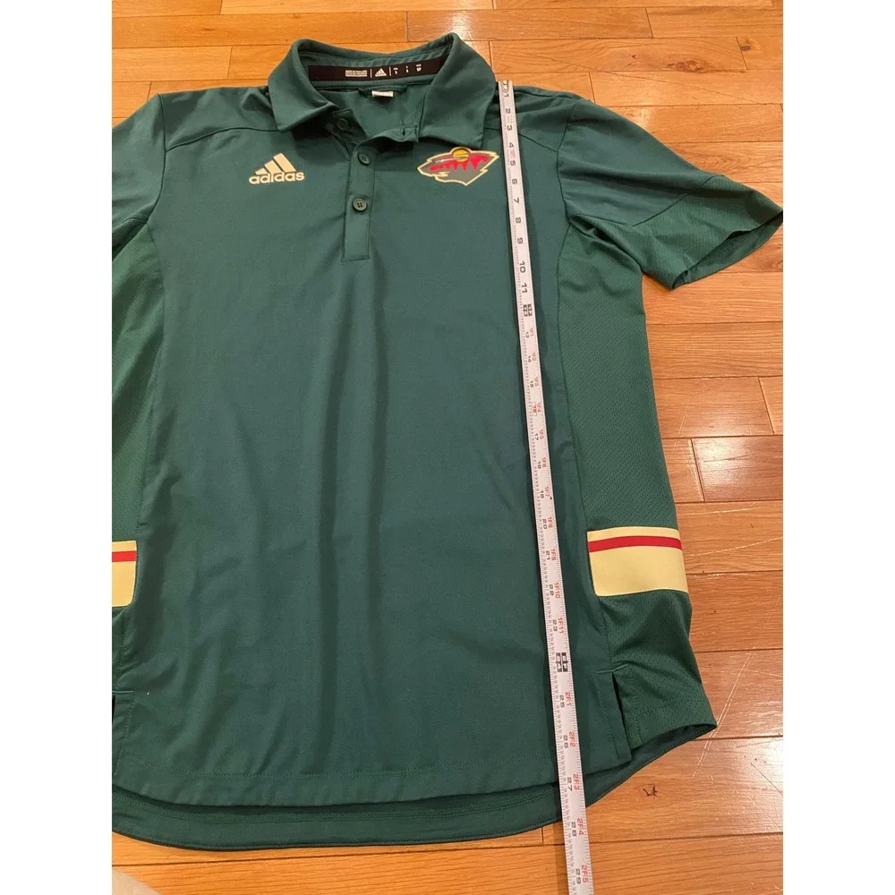 Adidas Minnesota Wild Polo Jersey Mens Small NHL Adidas‎ Coach Travel Shirt